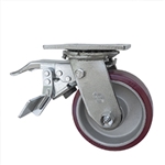 5 Inch Caster with Poly Tread  Aluminum Core, Ball Bearings and Total Lock