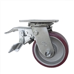 5 Inch Caster with Poly Tread  Aluminum Core and Total Lock