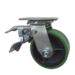 5 Inch Total Lock Swivel Caster with Polyurethane Tread Wheel and Ball Bearings