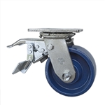 5 Inch Total Lock Swivel Caster - Solid Polyurethane Wheel with Ball Bearings