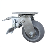 5" Swivel Caster with Total Lock and Thermoplastic Rubber Tread Wheel with Ball Bearings