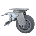 5" Swivel Caster with Total Lock and Thermoplastic Rubber Tread Wheel with Ball Bearings