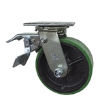 6 Inch Total Lock Swivel Caster with Polyurethane Tread Wheel and Ball Bearings