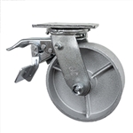6 Inch Total Lock Swivel Caster with Semi Steel Wheel and Ball Bearings