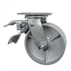6 Inch Total Lock Swivel Caster with Semi Steel Wheel and Ball Bearings