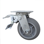 6" Swivel Caster with Total Lock and Thermoplastic Rubber Tread Wheel with Ball Bearings