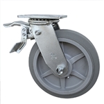 8" Swivel Caster with Total Lock and Thermoplastic Rubber Tread Wheel with Ball Bearings