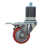 3" Expanding Stem Swivel Caster with Polyurethane Tread and total lock brake