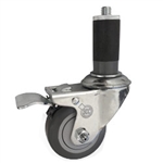 3" Expanding Stem Caster with Thermoplastic Rubber Tread and Total Lock Brake