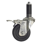 3-1/2" Expanding Stem Swivel Caster with Hard Rubber Wheel and Total Lock System