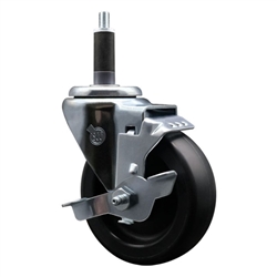 Service Caster #20 Series 1 inch expanding adapter stem swivel casters with a 4 inch polyolefin wheel and total lock.
