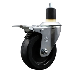 Service Caster #20 Series 1-7/8 inch expanding adapter stem swivel casters with a 4 inch polyolefin wheel and total lock.