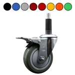 4" Expanding Stem Swivel Caster with Polyurethane Tread and total lock brake