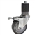 4" Expanding Stem Swivel Caster with Gray Polyurethane Tread and total lock brake