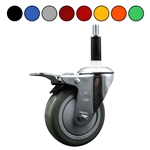 4" Expanding Stem Swivel Caster with Polyurethane Tread and total lock brake