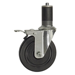 5" Expanding Stem Swivel Caster with Hard Rubber Wheel and Total Lock System