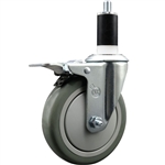 5" Expanding Stem Swivel Caster with Polyurethane Tread and total lock brake