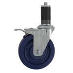 5" Expanding Stem Swivel Caster with Solid Polyurethane Wheel and Total Lock Brake System