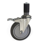 5" Expanding Stem Swivel Caster with Thermoplastic Rubber Tread and total lock brake