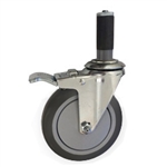 5" Expanding Stem Swivel Caster with Thermoplastic Rubber Tread and total lock brake