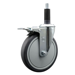 1 inch expanding adapter stem swivel casters with a 6 inch thermoplastic rubber tread wheel and total lock