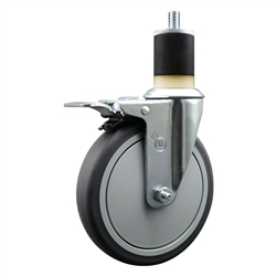 1-7/8 inch expanding adapter stem swivel casters with a 6 inch thermoplastic rubber tread wheel and total lock