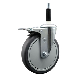 7/8 inch expanding adapter stem swivel casters with a 6 inch thermoplastic rubber tread wheel and total lock