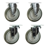 5" caster set with polyurethane wheels