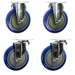 5" caster set with polyurethane wheels
