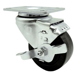 3 inch Grade 316 Stainless Steel Swivel Caster with Brake and Phenolic Wheel