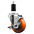 Service Caster 1-3/8 inch expanding stem 316 stainless steel swivel caster with a 3-1/2 inch orange polyurethane wheel and a brake. Featuring stainless steel components, these casters are ideal for any equipment with round or square tube legs.