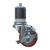 3" Expanding Stem Stainless Steel  Swivel Caster with Red Polyurethane Tread and Brake