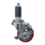 3" Expanding Stem Stainless Steel Swivel Caster with Red Polyurethane Tread and top lock brake