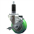 Service Caster 1-1/8 inch expanding stem  stainless steel swivel caster with a 3-1/2 inch green polyurethane wheel and a brake. Featuring stainless steel components, these casters are ideal for any equipment with round or square tube legs.