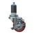 3-1/2" Expanding Stem Stainless Steel Swivel Caster with Red Polyurethane Tread and top lock brake