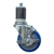 4" Expanding Stem Stainless Steel  Swivel Caster with Blue Polyurethane Tread and top lock brake