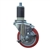 4" Expanding Stem Stainless Steel Swivel Caster with Red Polyurethane Tread and top lock brake