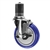 5" Expanding Stem Stainless Steel Swivel Caster with Blue Polyurethane Tread and top lock brake
