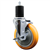 Service Caster 1-3/4 inch expanding stem  stainless steel swivel caster with a 5 inch yellow polyurethane wheel and a brake. Featuring stainless steel components, these casters are ideal for any equipment with round or square tube legs.