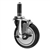 5" Expanding Stem Stainless Steel Swivel Caster with Black Polyurethane Tread and top lock brake