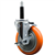 Service Caster 3/4 inch expanding stem  stainless steel swivel caster with a 5 inch orange polyurethane wheel and a brake. Featuring stainless steel components, these casters are ideal for any equipment with round or square tube legs.