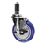 5" Expanding Stem Stainless Steel Swivel Caster with Blue Polyurethane Tread and top lock brake