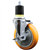 Service Caster 1-7/8 inch expanding stem  stainless steel swivel caster with a 5 inch yellow polyurethane wheel and a brake. Featuring stainless steel components, these casters are ideal for any equipment with round or square tube legs.