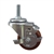 3" metric threaded stem Stainless Steel Swivel Caster with Maroon Polyurethane Tread and Brake