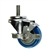 3" Stainless metric threaded stem Swivel Caster with Blue Polyurethane Tread and Brake
