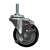 4" Stainless Steel Threaded Stem Swivel Caster with Black Polyurethane Tread Wheel and Brake