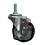 4" Stainless Steel Threaded Stem Swivel Caster with Black Polyurethane Tread and Brake