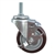 4" Stainless Steel Threaded Stem Swivel Caster with Maroon Polyurethane Tread and Brake