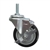 4" Stainless Steel Threaded Stem Swivel Caster with Black Polyurethane Tread and Brake