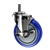 5" Stainless Steel Threaded Stem Swivel Caster with Blue Polyurethane Tread Wheel and Brake